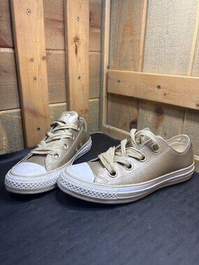 Converse All Star Gold Leather Womens Shoes 561696C US 7.5 UK 5.5 EU 38 Sneaks